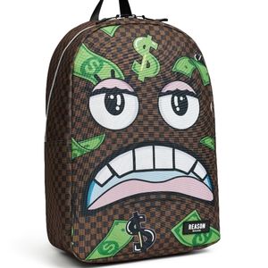 Mad Money Checkkered Print Backpack